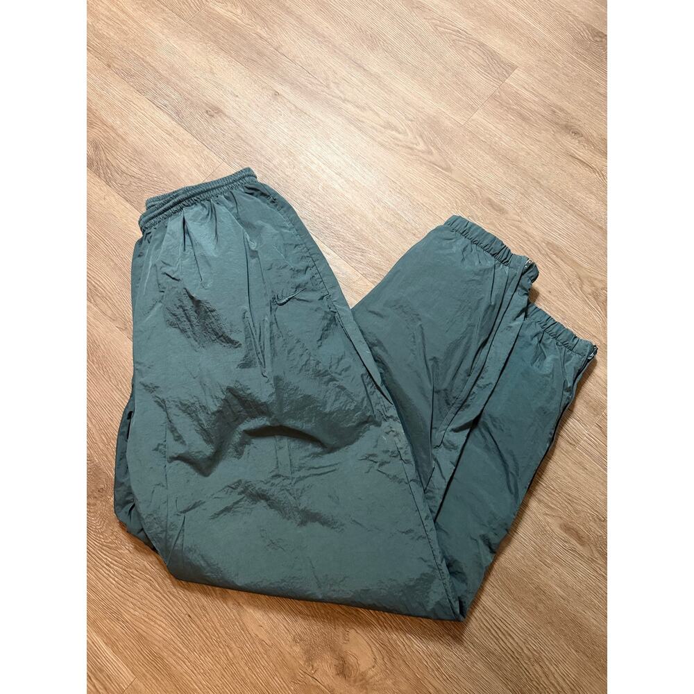 Vintage Nike Track Pants Mens Medium Green Nylon Windbreaker Joggers Y2K - Picture 2 of 5